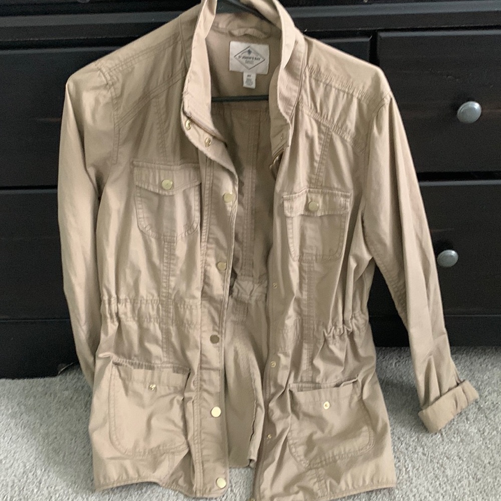 Khaki ladies lightweight jacket St. John’s Bay size M